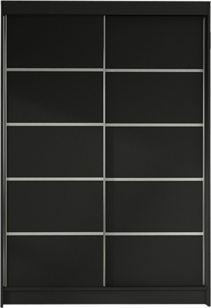 Kleiderschrank Lino IV, ohne Beleuchtung, Farbe: Schwarz