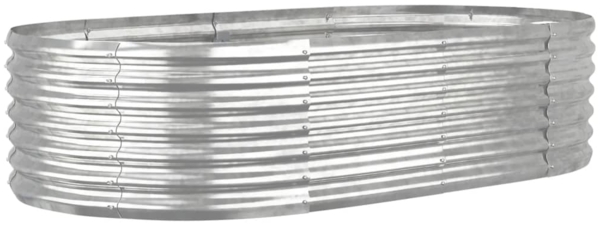 vidaXL Hochbeet Verzinkter Stahl 152x80x36 cm Silbern 318917