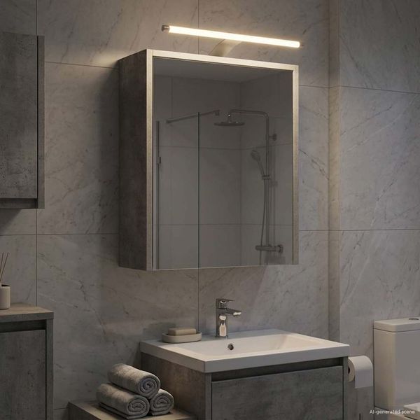 vidaXL Badezimmerspiegelschrank mit Regal Beton Grau 43 x 16 x 62.5 cm 889146