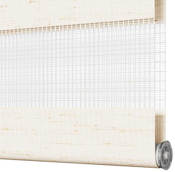 vidaXL Doppelrollo Marmorbeige 80x200 cm Stoffbreite 75,9 cm Polyester 4014673 Bild 12