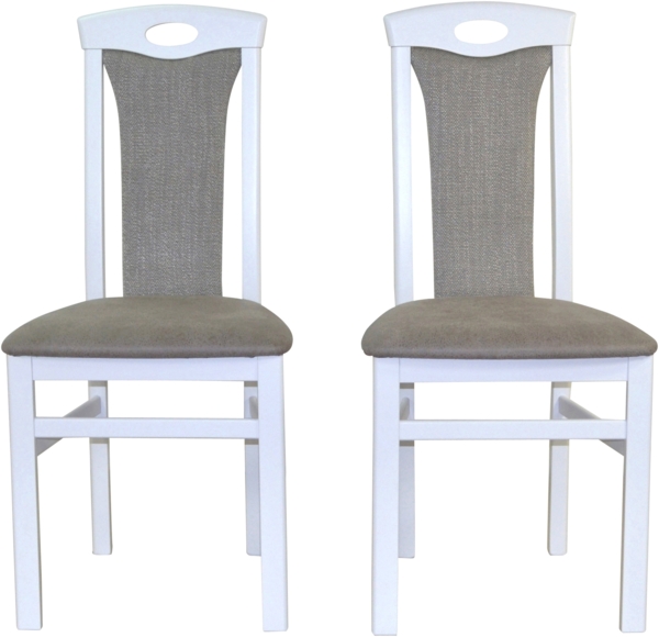 Massivholzstuhl im 2er-Set "Linda" weiß-hellgrau