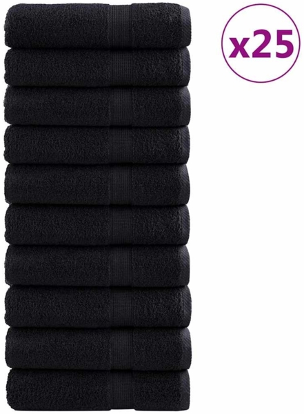 vidaXL Gästetuch SOLUND 25 pcs Schwarz 70 x 140 cm Baumwolle 42007970