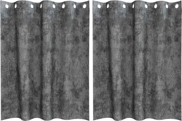 vidaXL Samtvorhänge mit Vorhängen 2 pcs Grau 140 x 140 cm Samt 4107653