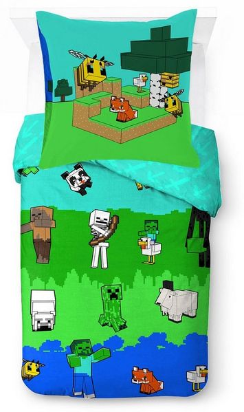 Minecraft Kinderbettwäsche Minecraft Creative, Linon, 2 teilig, 100% Baumwolle