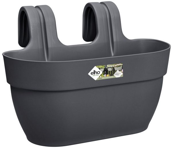 Elho Blumentopf zum Hängen Kunststoff anthrazit 36 x 24,1 x 26,5 cm Vibia Campana Easy Medium