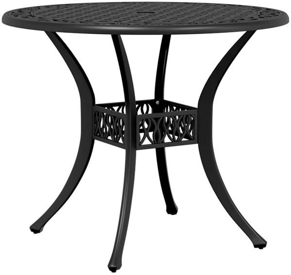 vidaXL Gartentisch Schwarz Ø90x75 cm Aluminiumguss 4002808 Bild 2