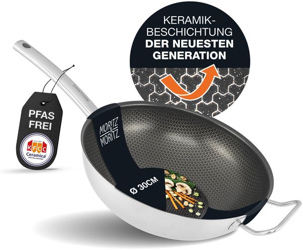 Moritz & Moritz Wokpfanne, Edelstahl, Ø 30 cm