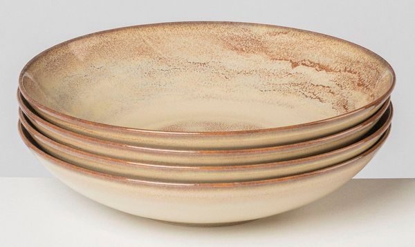 Gipfelstück Suppenteller Teller Set, Nebelwald, (4 St), Scandi-Style, glänzende Reaktivglasur, jedes Stück ein Unikat