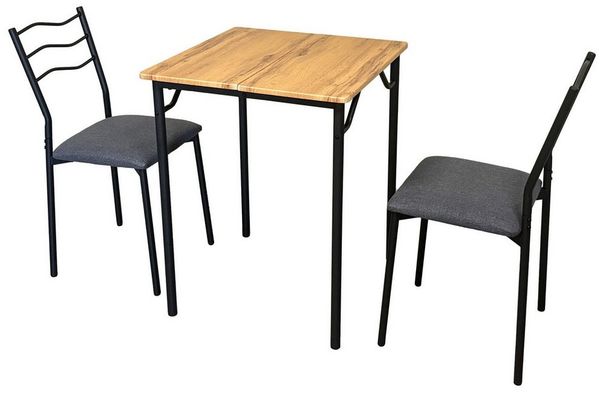HTI-Living Essgruppe Essgruppe Thora 3-teilig Tischplatte Artisaneiche, (Set, 3-tlg, 1 Tisch, 2 Stühle)