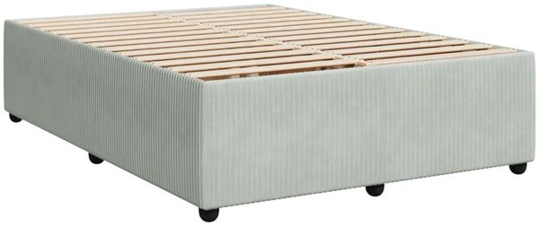 vidaXL Boxspringbett mit Matratze Hellgrau 140x190 cm Samt 3287746 Bild 6