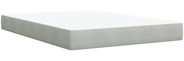 vidaXL Boxspringbett mit Matratze Hellgrau 140x190 cm Samt 3287746 Bild 7