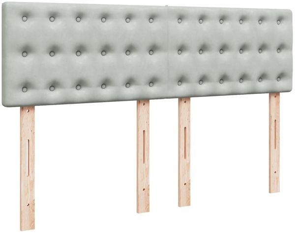 vidaXL Boxspringbett mit Matratze Hellgrau 140x190 cm Samt 3287746 Bild 5