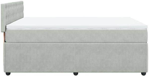 vidaXL Boxspringbett mit Matratze Hellgrau 140x190 cm Samt 3287746 Bild 9