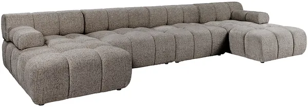 Vente-unique - FACIVIL Sofa Stoff Schokoladenbraun - B 156 cm x H 70 cm x L 376 cm