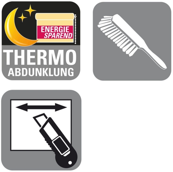 Rollo Seitenzugrollo Thermo energiesparend, GARDINIA, abdunkelnd, mit Bohren, verschraubt, Schrauben, Thermo Rückseite Bild 2