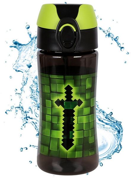 Sarcia. eu Trinkflasche Pixel Wasserflasche 450 ml mit Mundstück, Tritan, für Gamer Kids