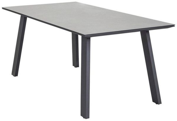 Outdoor Gartentisch SUNREST, Anthrazit, Betonoptik, Aluminiumgestell, Tischplatte aus Keramik, B 180 x H 75 x T 90 cm