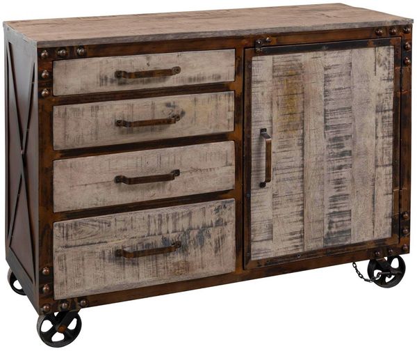 Sideboard Mango 120x46x92 braun lackiert HEAVY INDUSTRY #225