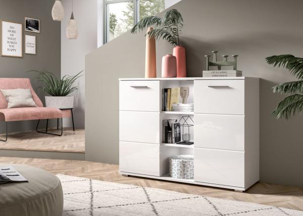 Kommode Grazie in weiß Hochglanz 110 x 83 cm Bild 4