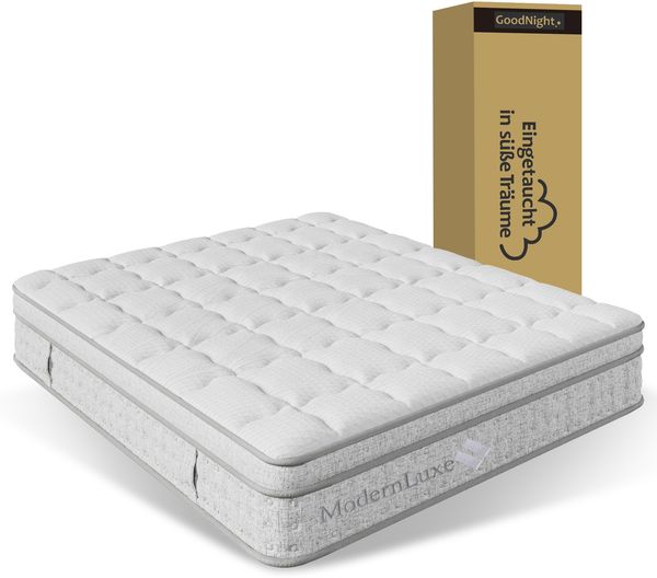 Novelux 7-Zonen Taschenfederkernmatratze 140x190 cm H3 – 25cm Hybrid-Matratze mit Kaltschaum, Ergonomisch & Atmungsaktiv, bis 280kg, für Allergiker, Weiß