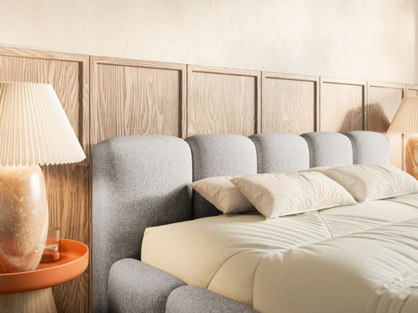 Selsey 'Cloudy Low' Polsterbett 180x200 cm, wasserabweisende Chenille, Hellgrau Bild 4