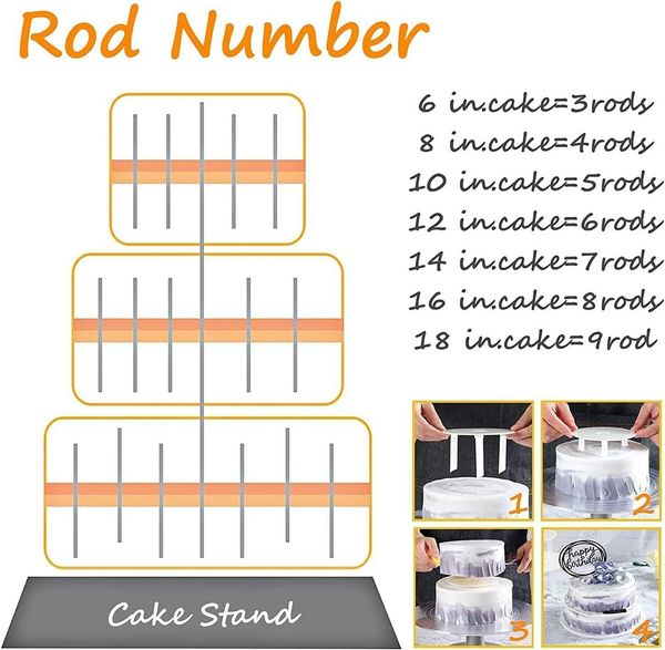 FELIXLEO Tortenständer 30er Tortenstützen 24cm Wiederverwendbar Kuchenstützen Mehrstöckig, (60-tlg)