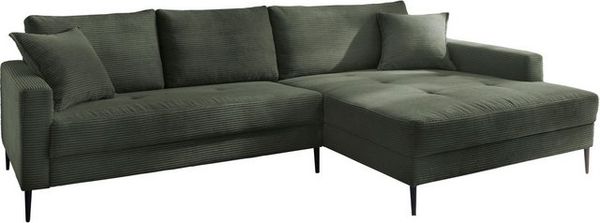Trends by HG Ecksofa Summer L-Form, in Cord-Stoff mit Metallfuß Bild 3