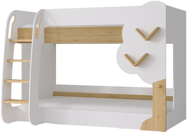 Vente-unique - PILATI Bett Holz, Platte BeigeWeiß - B 137,4 cm x H 143 cm x L 196 cm Bild 3