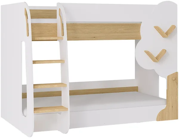Vente-unique - PILATI Bett Holz, Platte BeigeWeiß - B 137,4 cm x H 143 cm x L 196 cm Bild 2