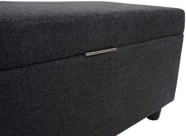 Aufbewahrungs-Truhe Kriens XXL, Sitzbank Bank, Stoff/Textil, 45x180x45cm ~ dunkelgrau Bild 7