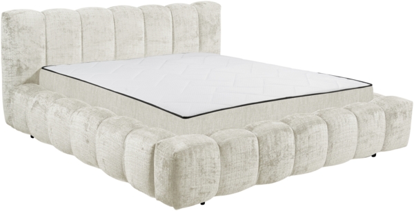 Polsterbett >BEXLEY 9Z< 180x200 cm Liegefläche, Bezug in Ivory - 226x103x245cm (BxHxT)