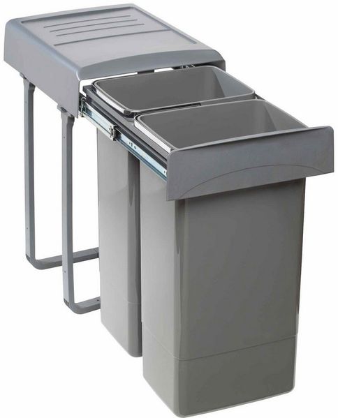 EKOTECH 90074162S Abfallsorter MEGA mit 2x 26 Liter Abfallvolumen / 2-fach Trennung / Soft Closing System