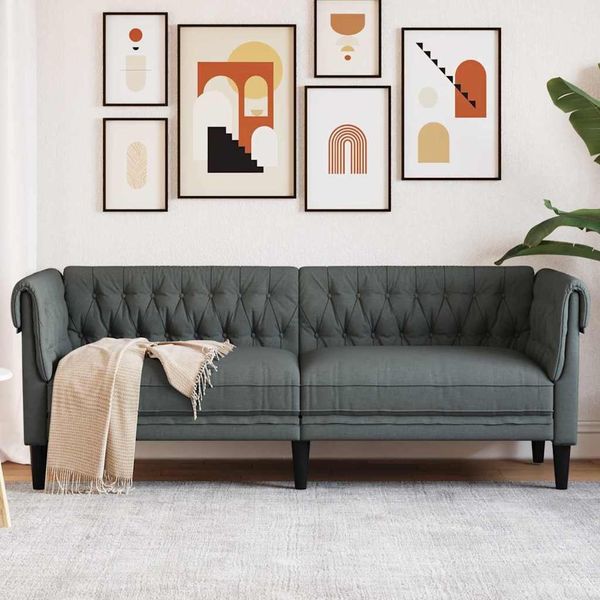 vidaXL Sofa Dunkelgrau 201,5 x 74,5 x 74,5 cm Polyester 42013011