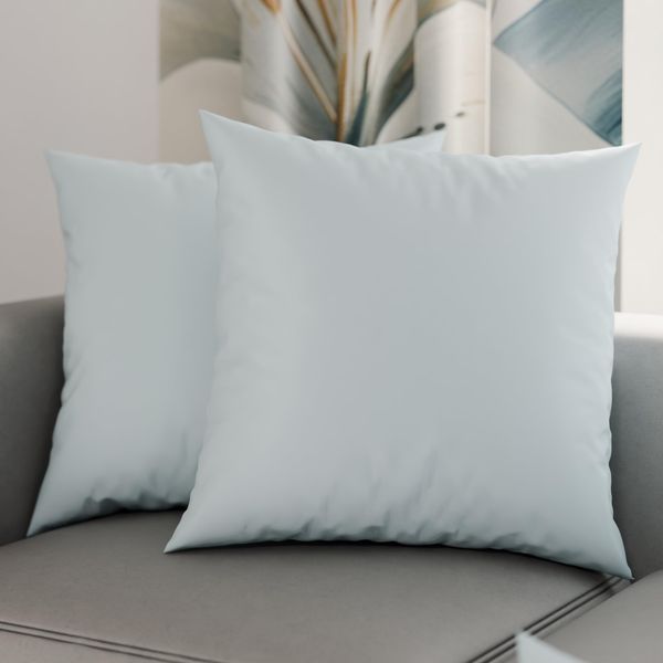 PETTI Artigiani Italiani – 2er-Set Kissenbezüge 30x30 cm aus Mikrofaser, Zierkissenbezüge für Schlafzimmer & Sofa, Uni Himmelblau, 100 % Made in Italy