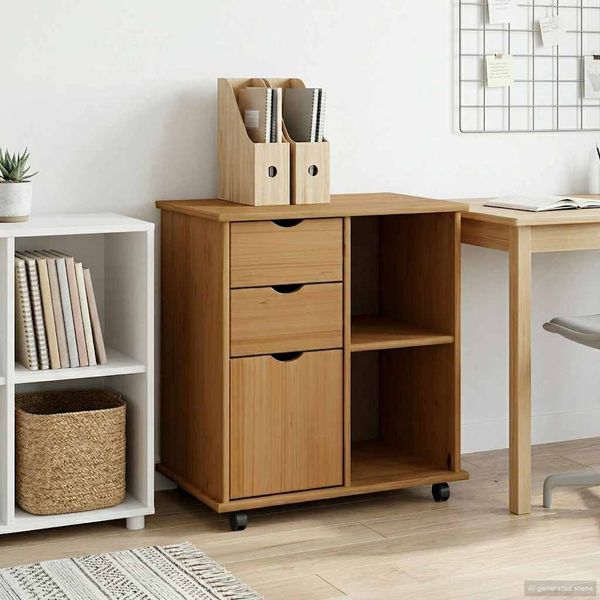 vidaXL Rollschrank Honigbraun 63,5 x 39 x 65,5 cm Massivholz Kiefer 42028380