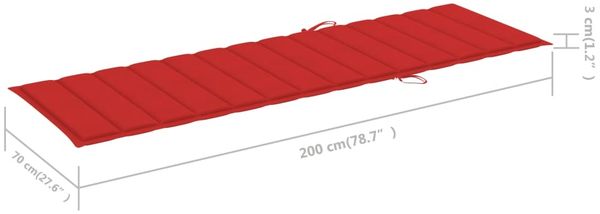 vidaXL Sonnenliege mit Roter Auflage Imprägniertes Kiefernholz 3065825 Bild 8