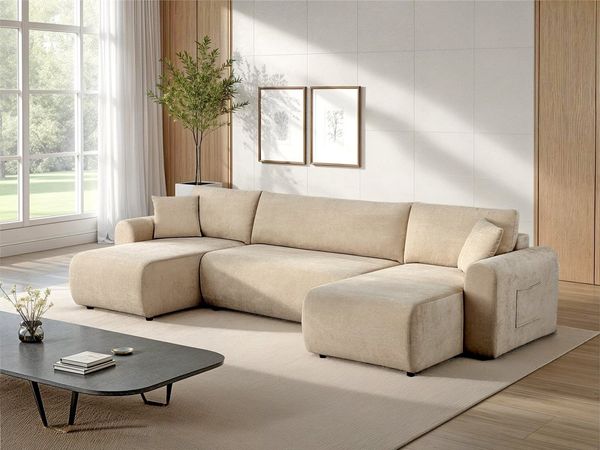 OTTO home Wohnlandschaft JONAA, U-Form, 311 cm - OTTO. Verlässliche Qualität, Schlaffunktion 133/270cm, Bettkasten, Cord, Struktur, Unser Tiefpreis