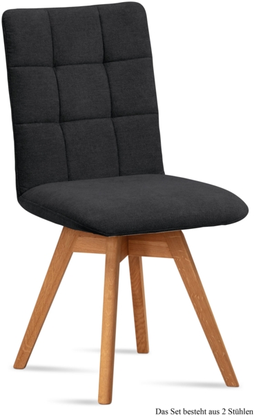 Esszimmerstuhl drehbar (2er-Set) Doria 47x91x60 Eiche geölt/Anthrazit