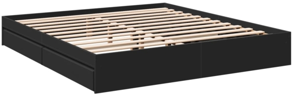 vidaXL Bettgestell mit Schubladen Schwarz 200x200 cm Holzwerkstoff 3280630 Bild 5