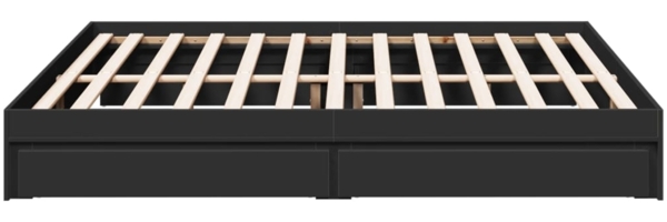 vidaXL Bettgestell mit Schubladen Schwarz 200x200 cm Holzwerkstoff 3280630 Bild 4
