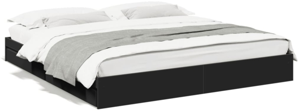 vidaXL Bettgestell mit Schubladen Schwarz 200x200 cm Holzwerkstoff 3280630