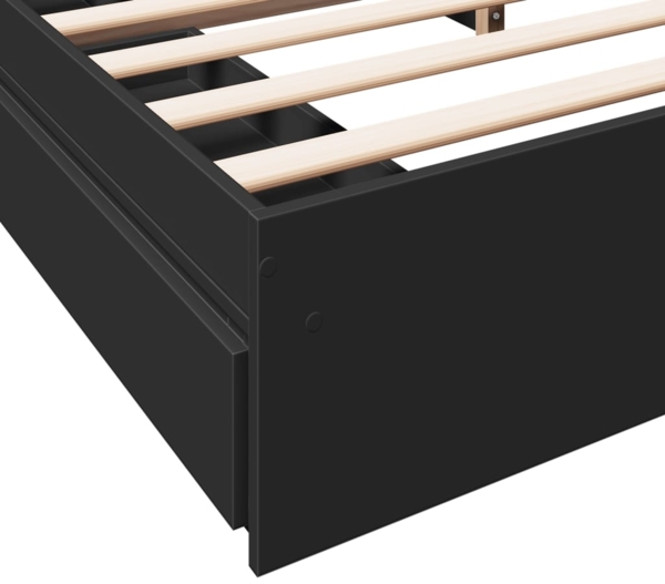 vidaXL Bettgestell mit Schubladen Schwarz 200x200 cm Holzwerkstoff 3280630 Bild 7