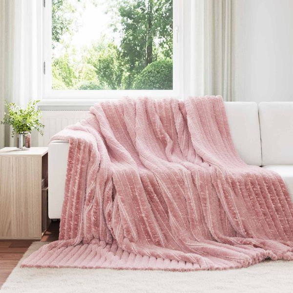 vidaXL Überwurfdecke Rosa 240 x 220 cm Fleece 42016863