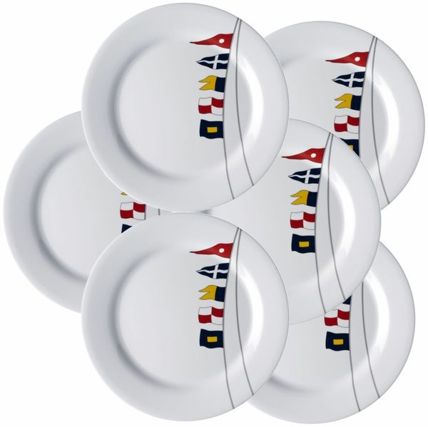 Essteller, flach groß, 25cm, rund - Regata, - 6er Set