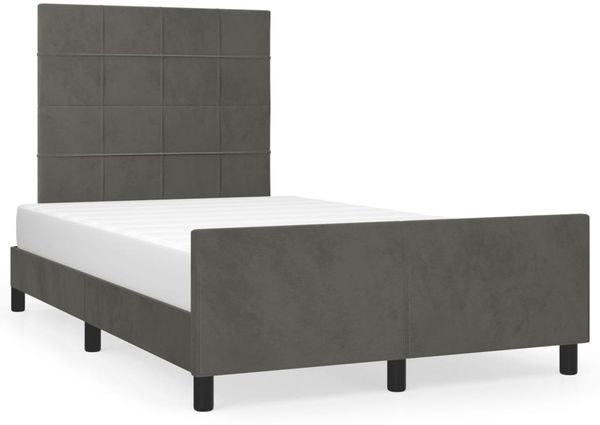 Einzelbettgestell Design für Erwachsene ohne Matratze Dunkelgrau 120x190 cm Samt d4573e