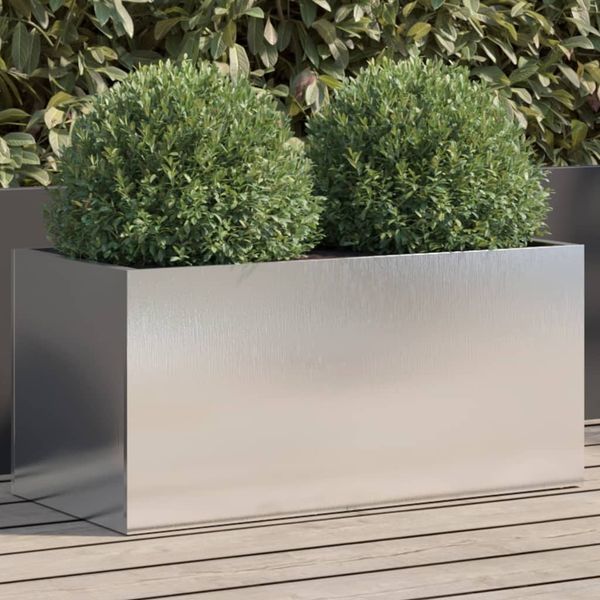 vidaXL Pflanzkübel Silbern 62x30x29 cm Edelstahl 841593