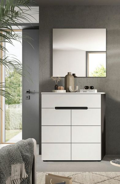 Home affaire Garderoben-Set REHAT, TOPSELLER!, 2-teilig, Breite 80cm, individuell erweiterbar, (Set, 2-St, bestehend aus: Garderobenspiegel und Schuhkommode), Garderobenkombination, Kombination, Set, Flurgarderobe, Diele