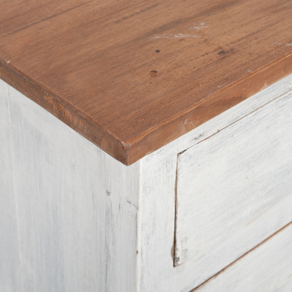 Mahagoni Kommode INDO-NEW White-Brown Beistellschrank Schrank Massivholzkommode Bild 4