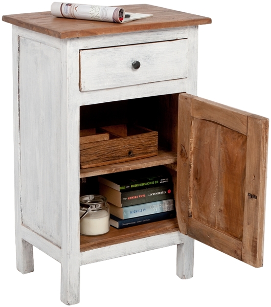 Mahagoni Kommode INDO-NEW White-Brown Beistellschrank Schrank Massivholzkommode Bild 2