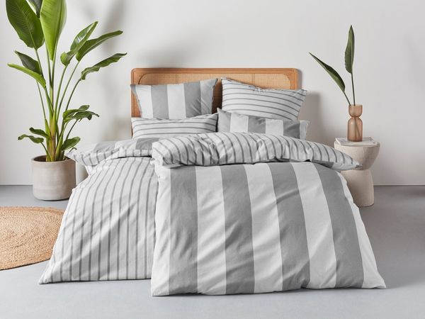 OTTO home Bettwäsche Sari in verschiedenen Qualitäten, Satin, 2 teilig, ab Gr. 135x200 cm, Wendedesign, moderne Bettwäsche mit Streifen